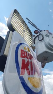 installation of new commercial Burger King sign